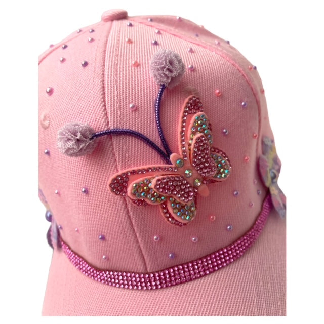 Baseball Cap Pink Butterfly